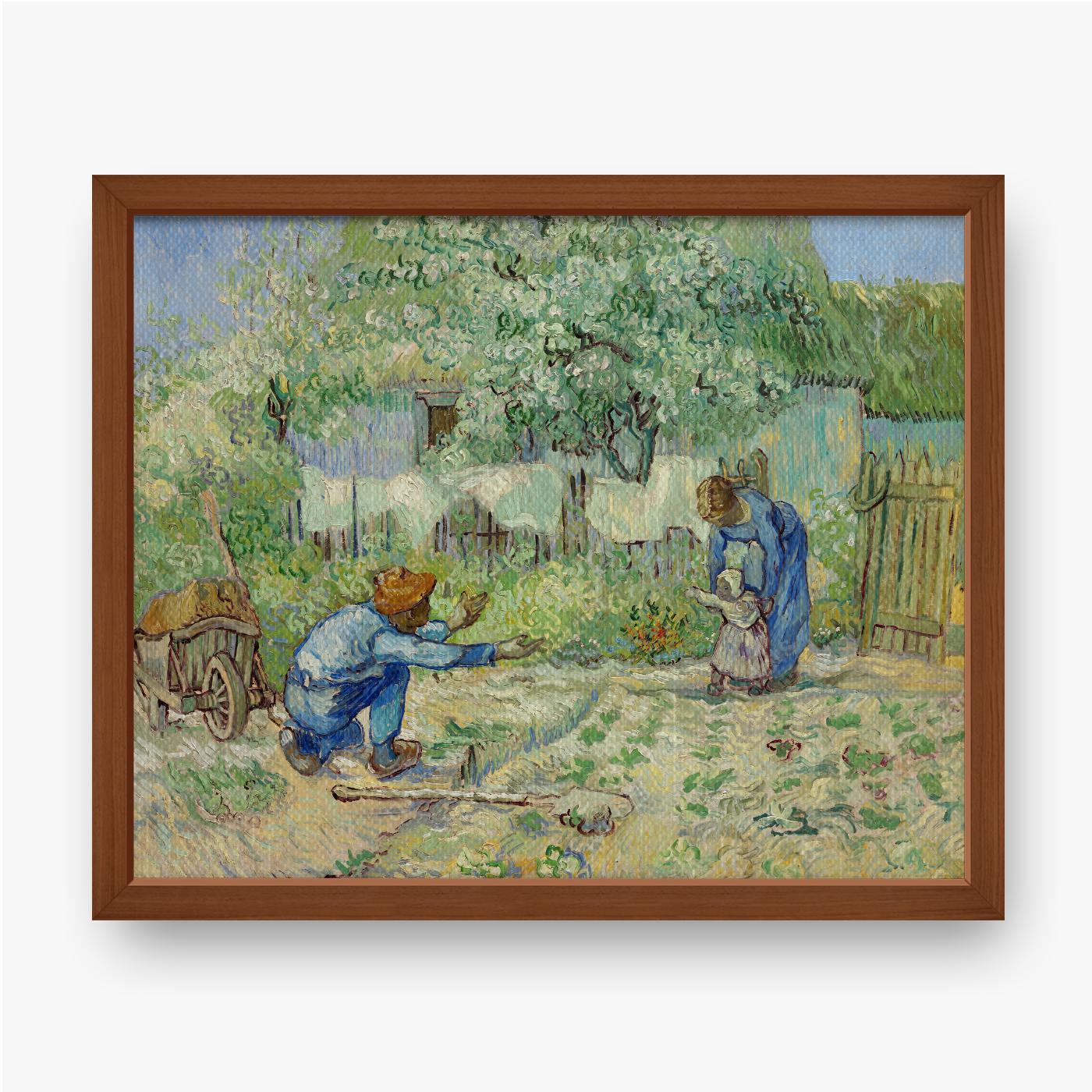 Obraz na płótnie w ramie Vincent van Gogh Pierwsze kroki po Millet 1890