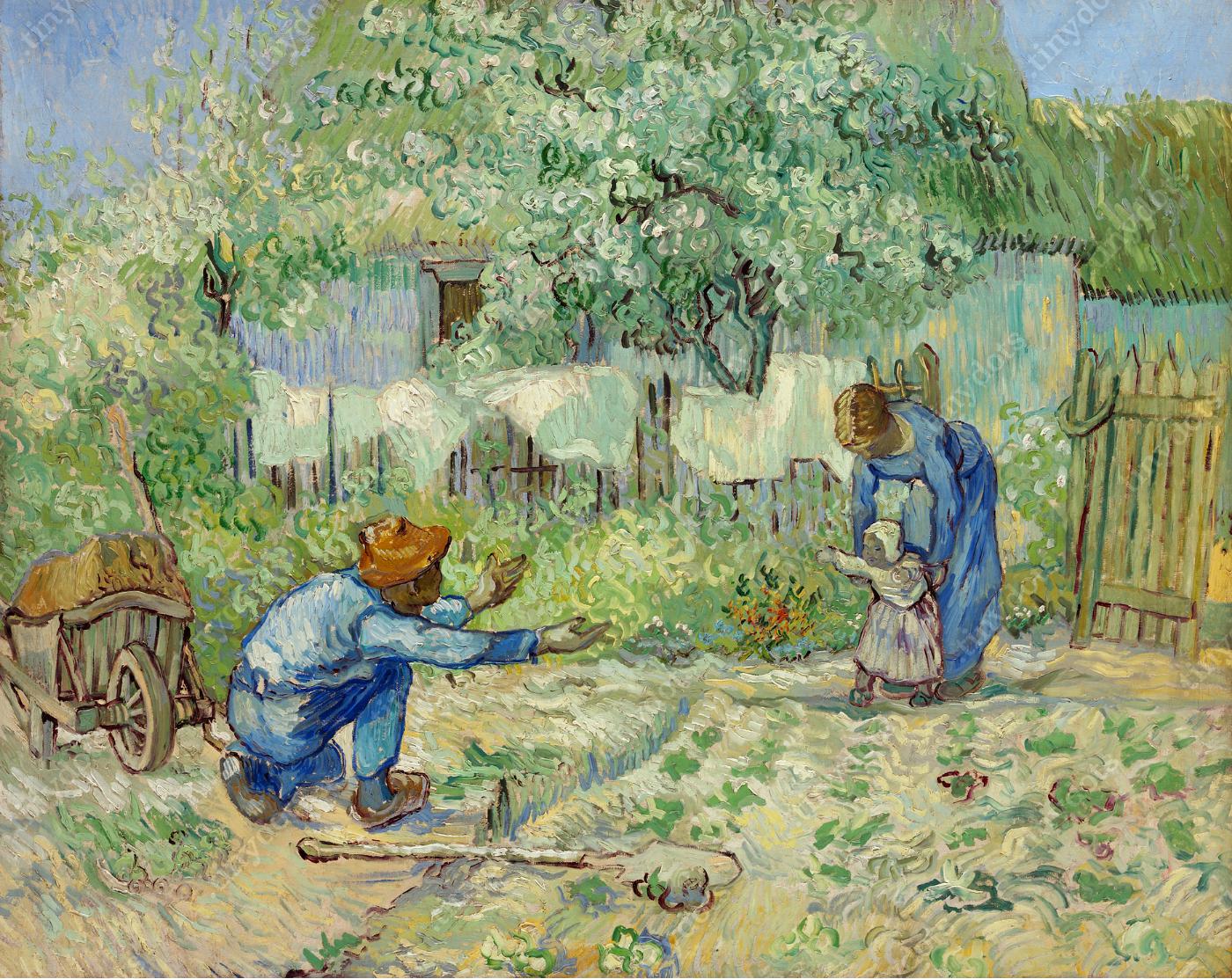 Obraz na płótnie w ramie Vincent van Gogh Pierwsze kroki po Millet 1890