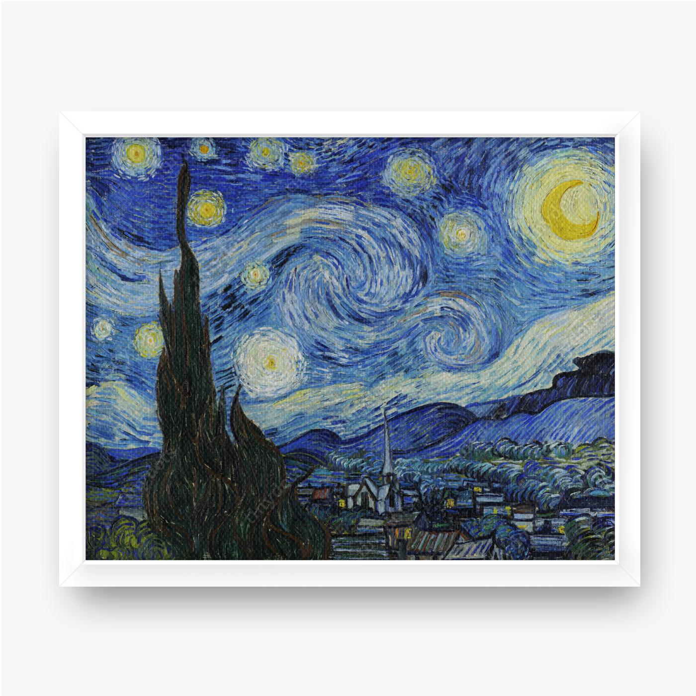 Obraz na płótnie w ramie Vincent van Gogh Gwiaździsta noc 1889