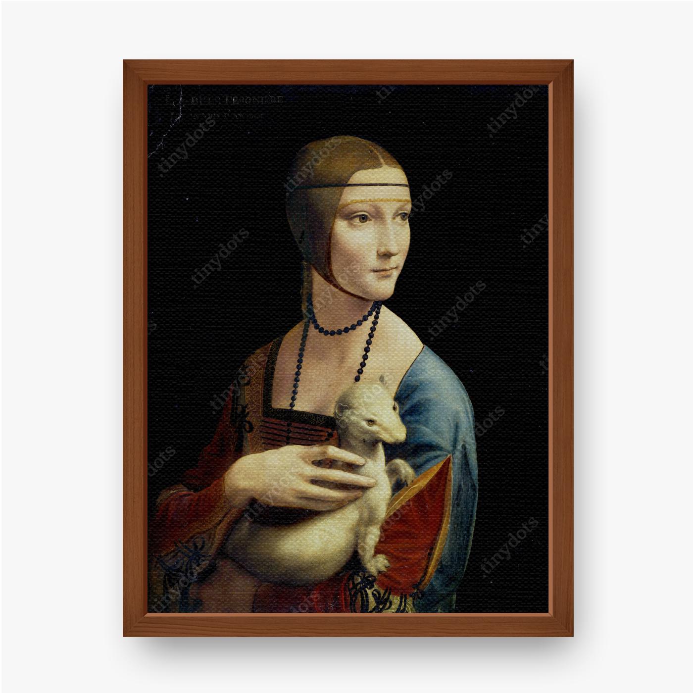Obraz na płótnie w ramie Leonardo da Vinci Dama z gronostajem 1488