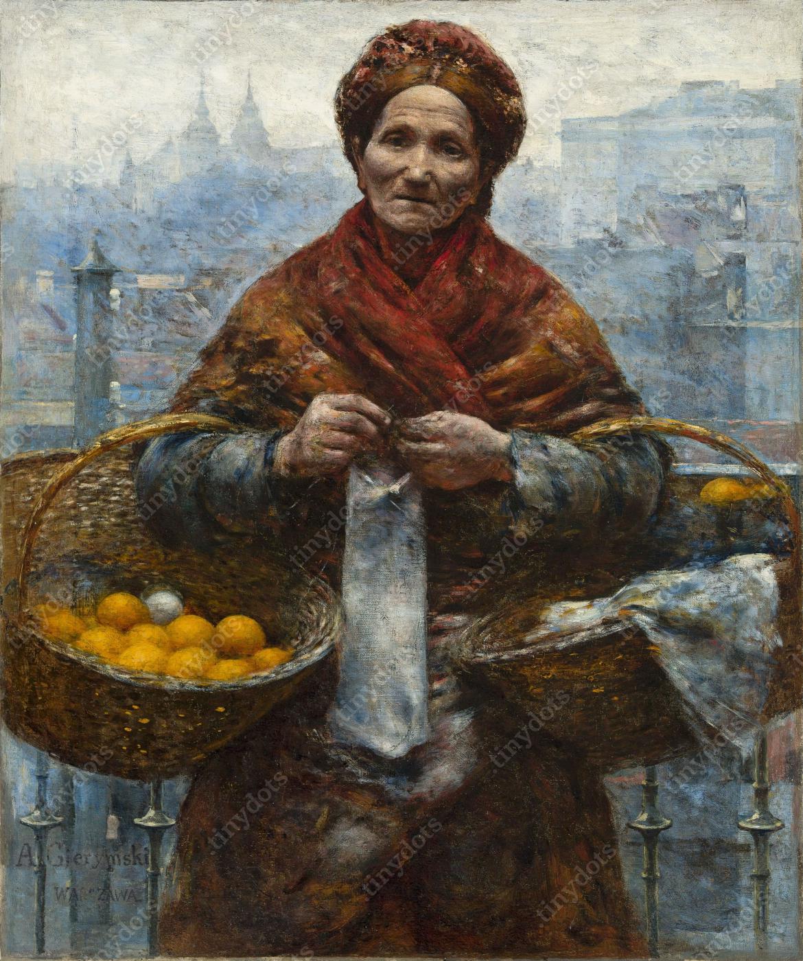 Obraz na płótnie w ramie Aleksander Gierymski - Kobieta Żydówka z pomarańczami 1881