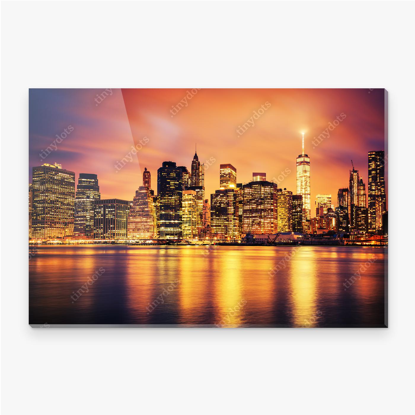 Obraz na pleksi Nowy Jork Manhattan midtown przy zachodzie słońca