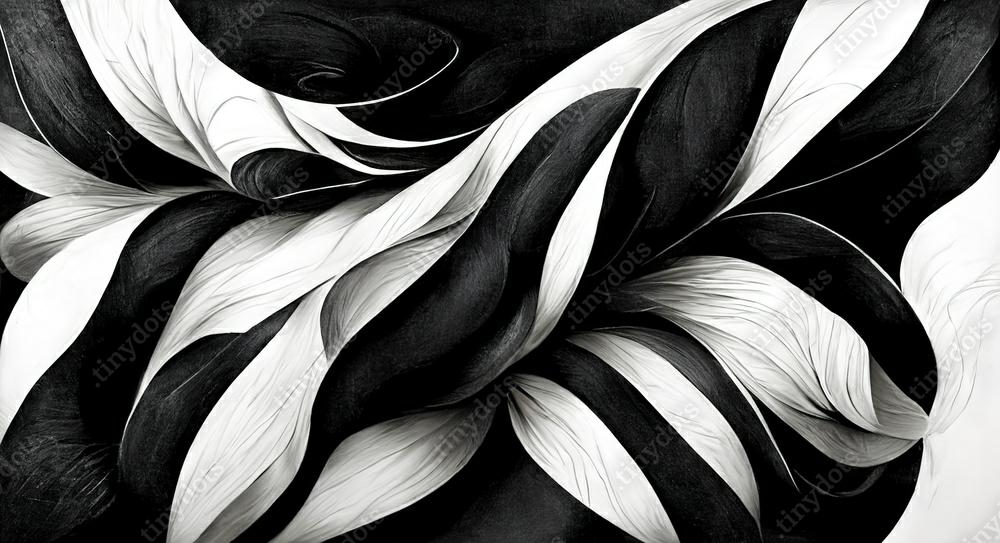 Fototapeta Nowoczesne abstrakcyjne dynamiczne kształty czarne i białe tło z ziarnistą teksturą papieru. Sztuka cyfrowa.